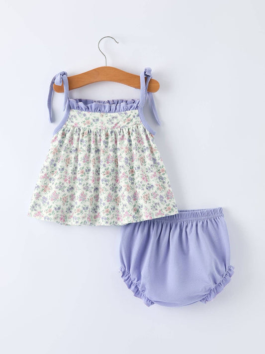 Floral Smocked Bloomers Set