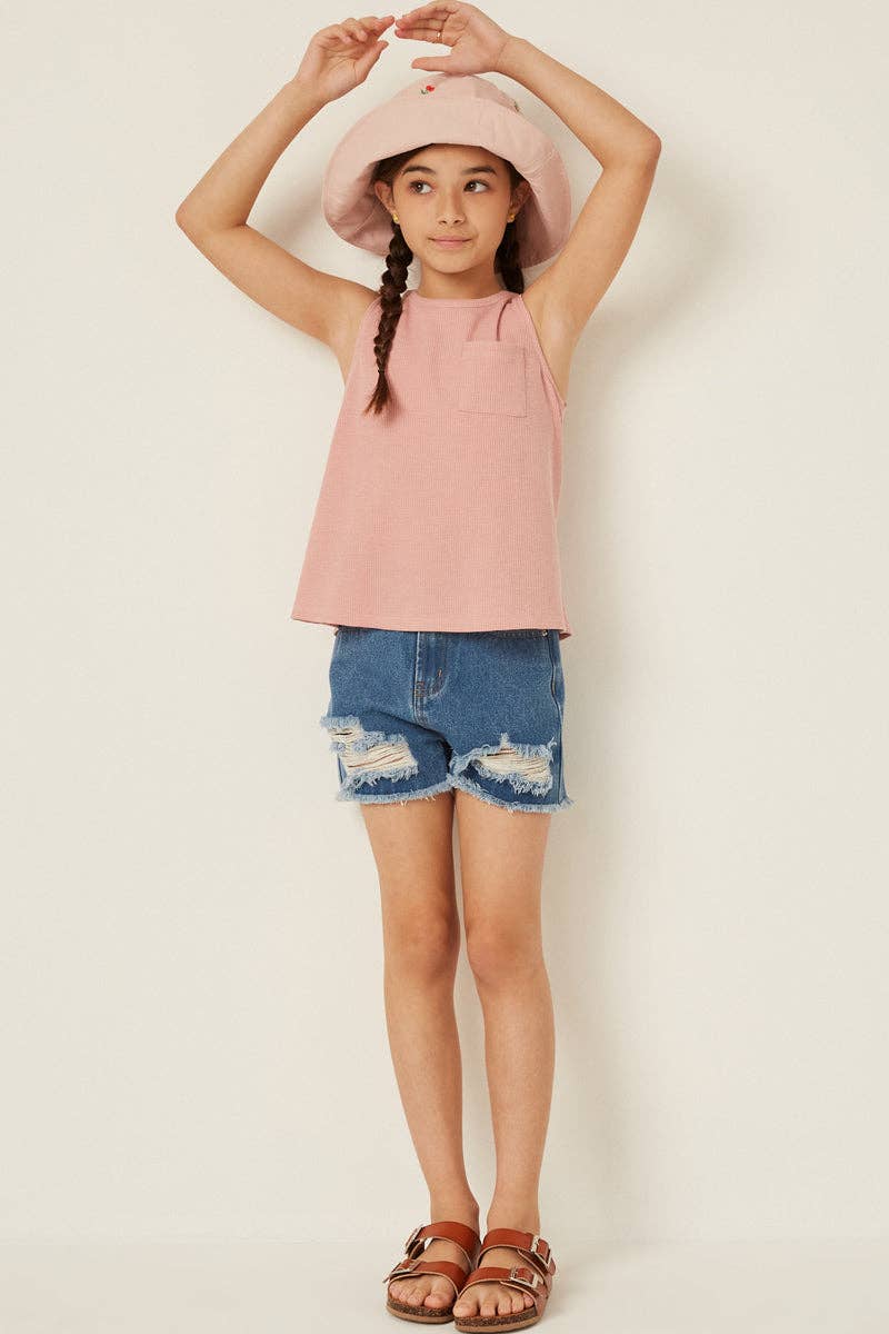 Waffle Knit Pocket Tank