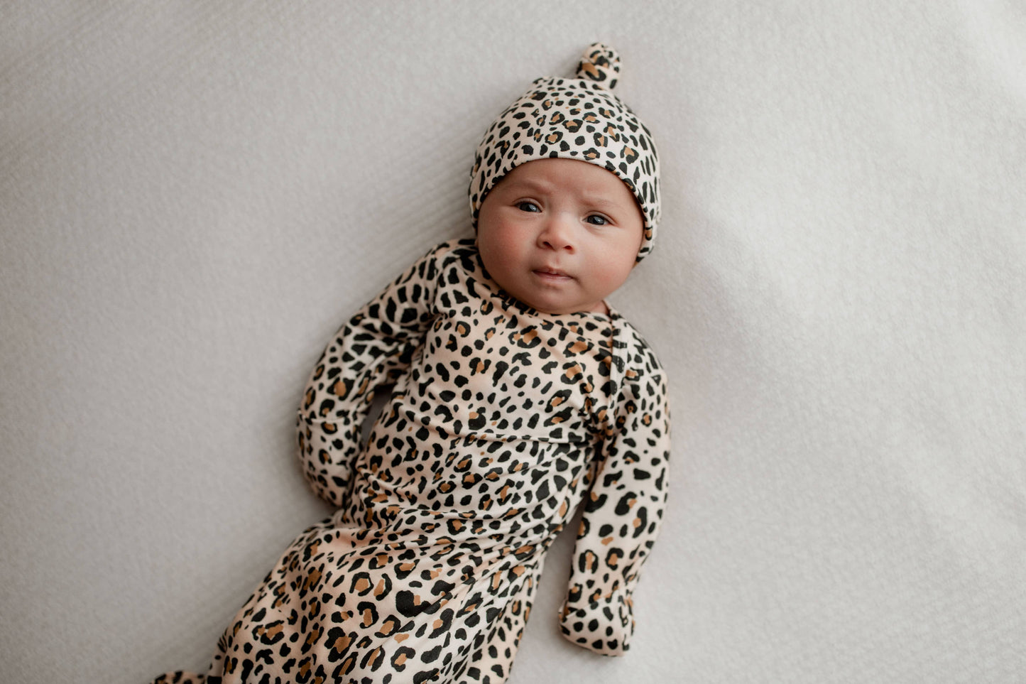 Leopard Knotted Gown and Hat