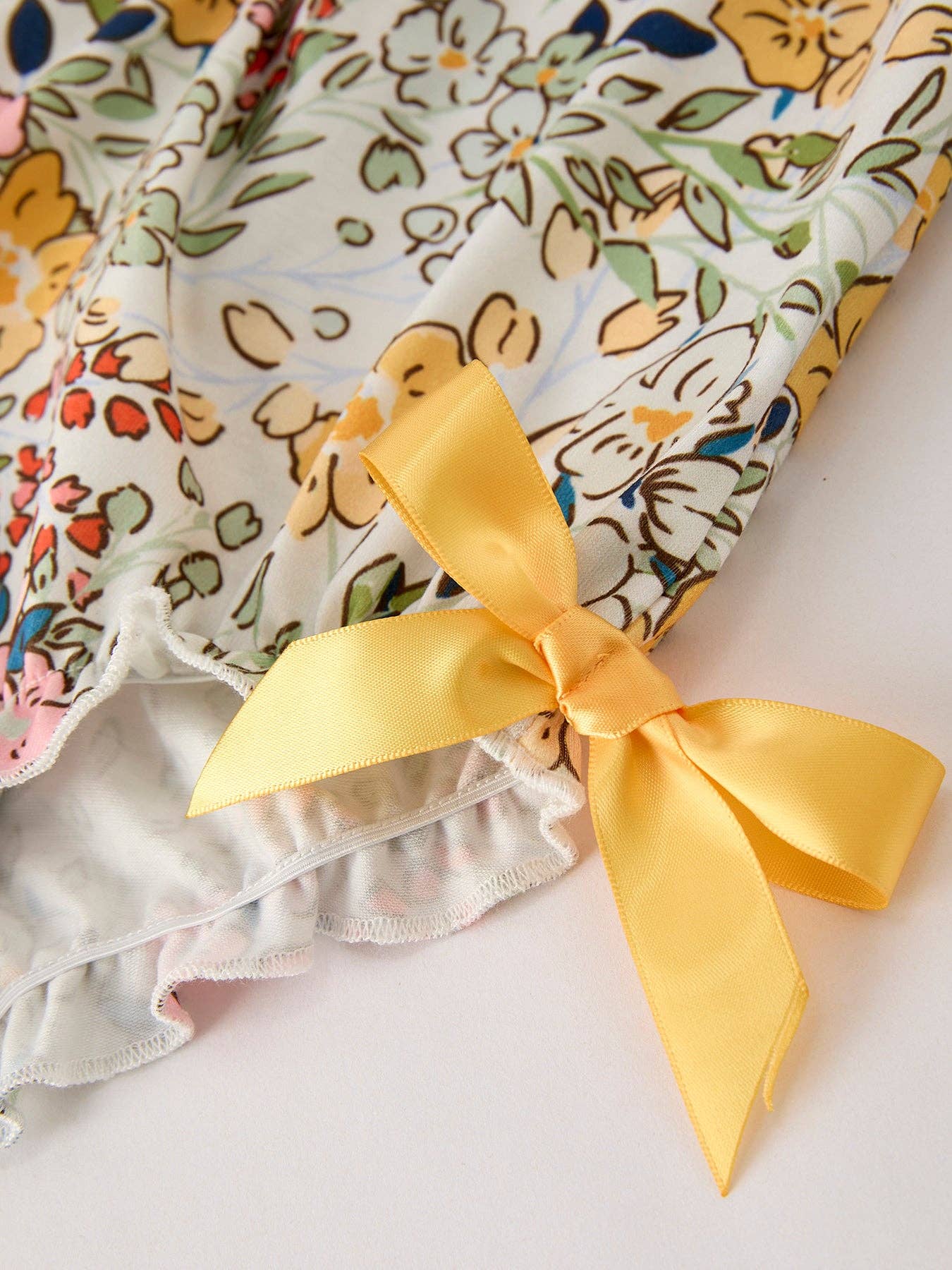 Fall Embroidery Smocking Bow Floral Leaf Romper