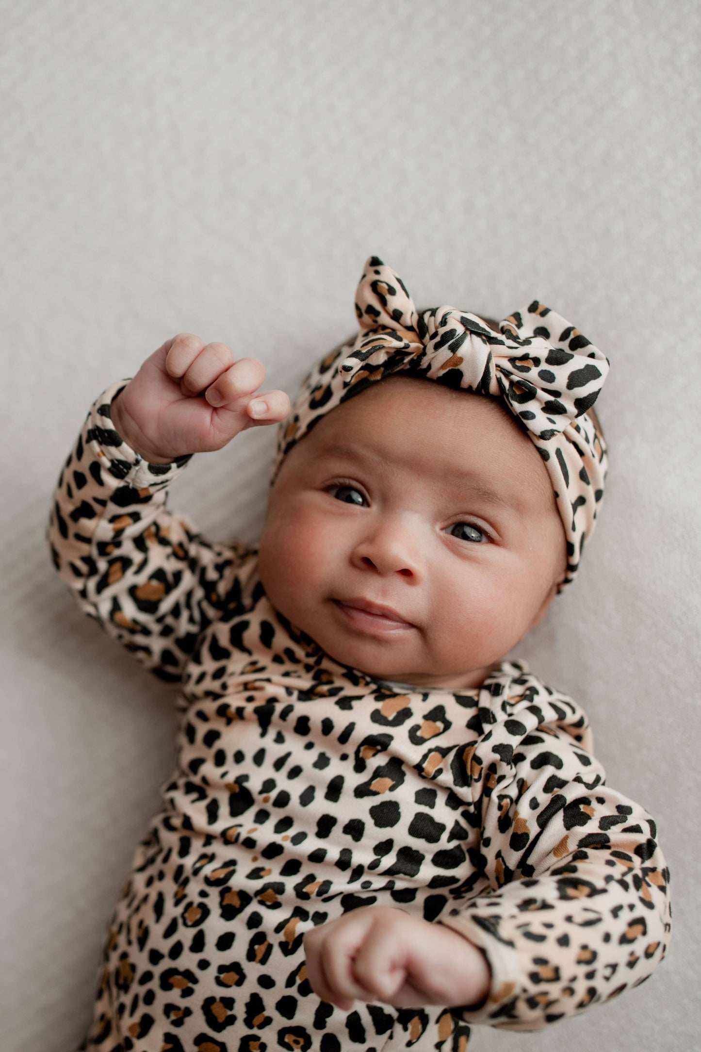 Leopard Knotted Gown and Hat