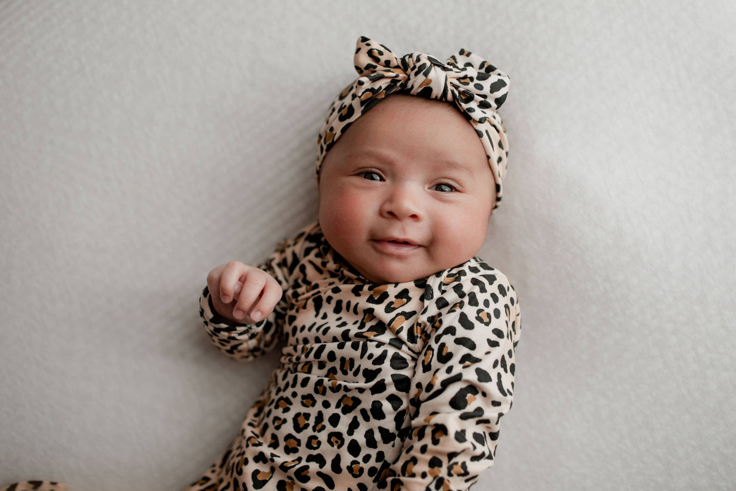 Leopard Knotted Gown and Hat