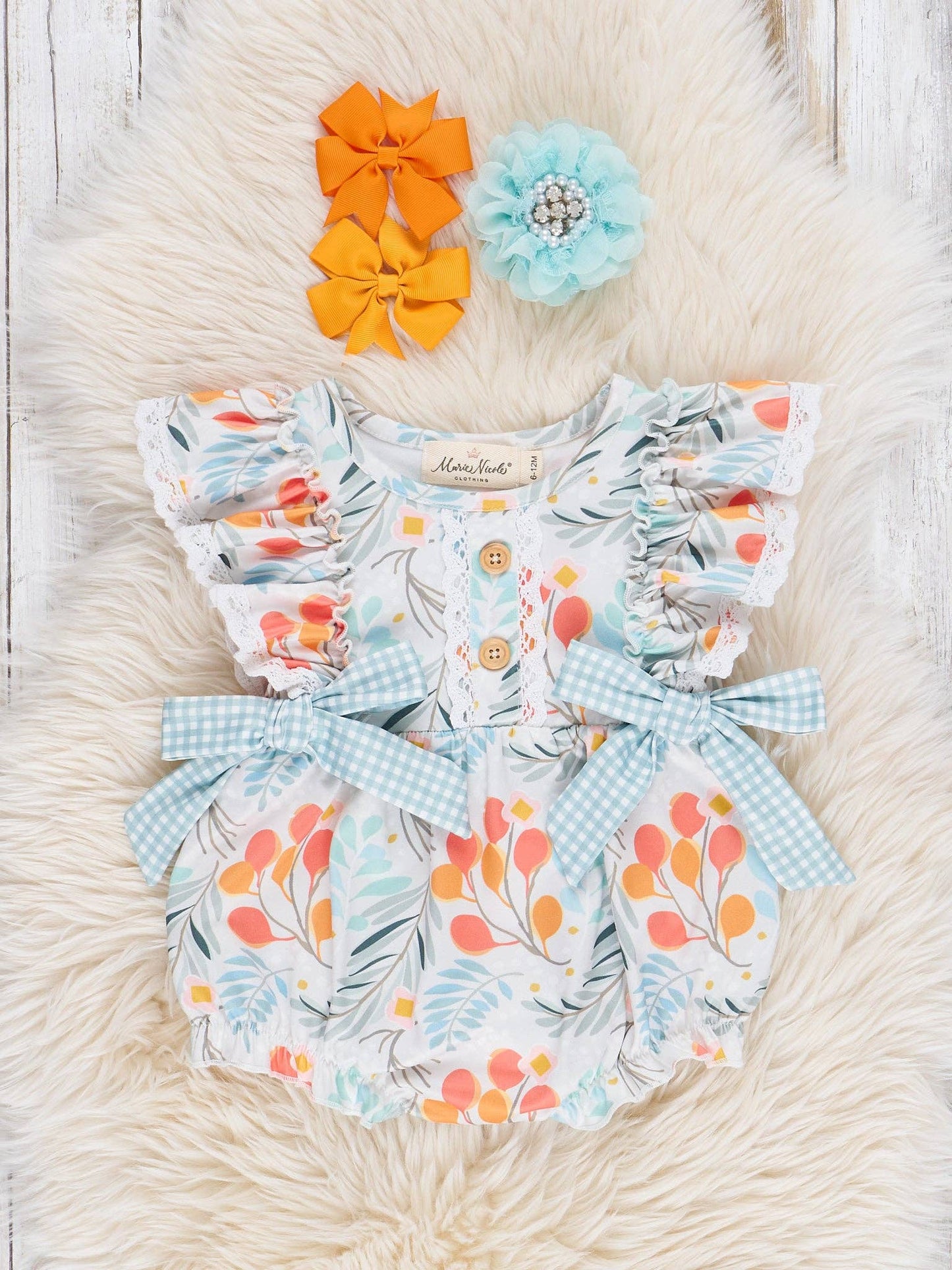 Botanical Gingham Ruffle Bubble