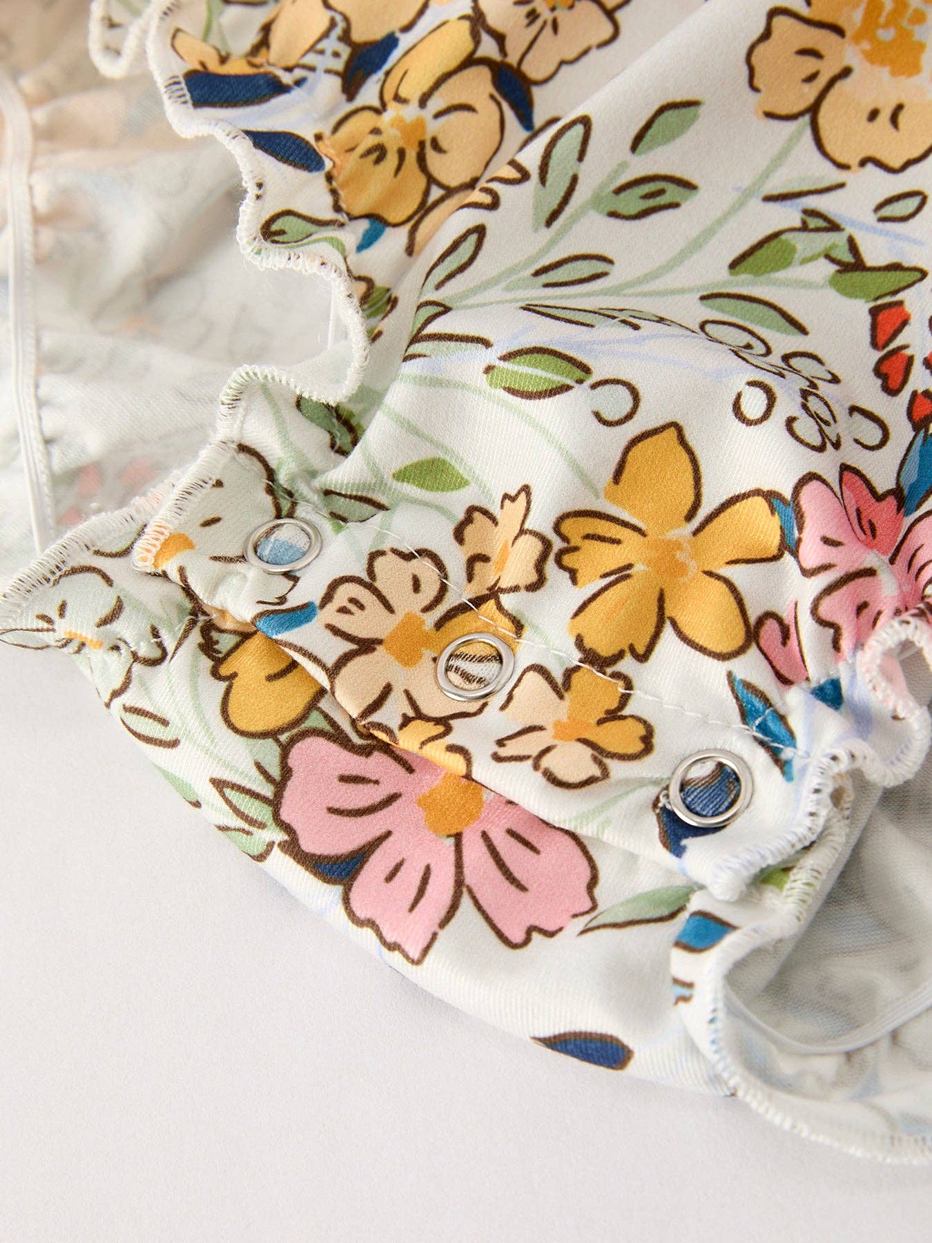 Fall Embroidery Smocking Bow Floral Leaf Romper