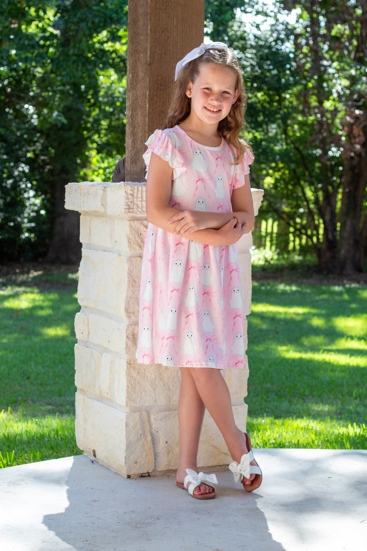Ghost and Bows Flying Sleeve Dress
