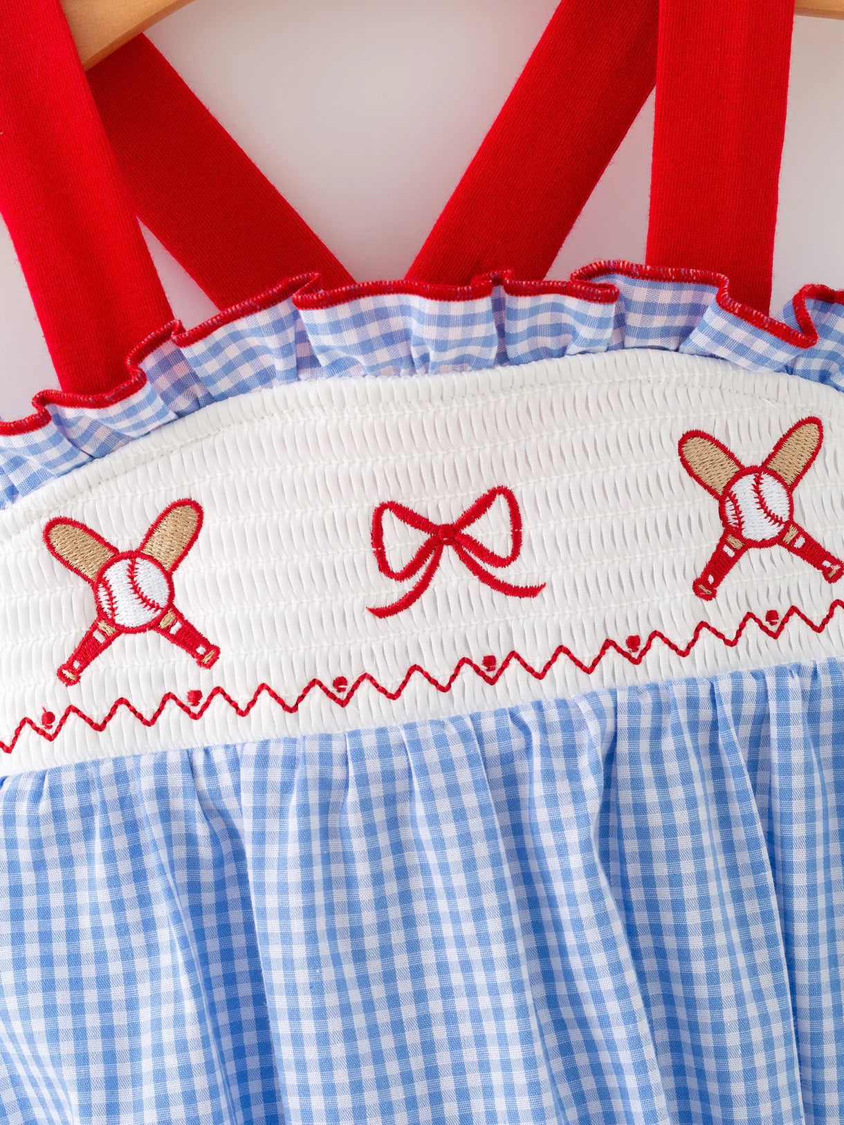 Baseball Smocked Romper