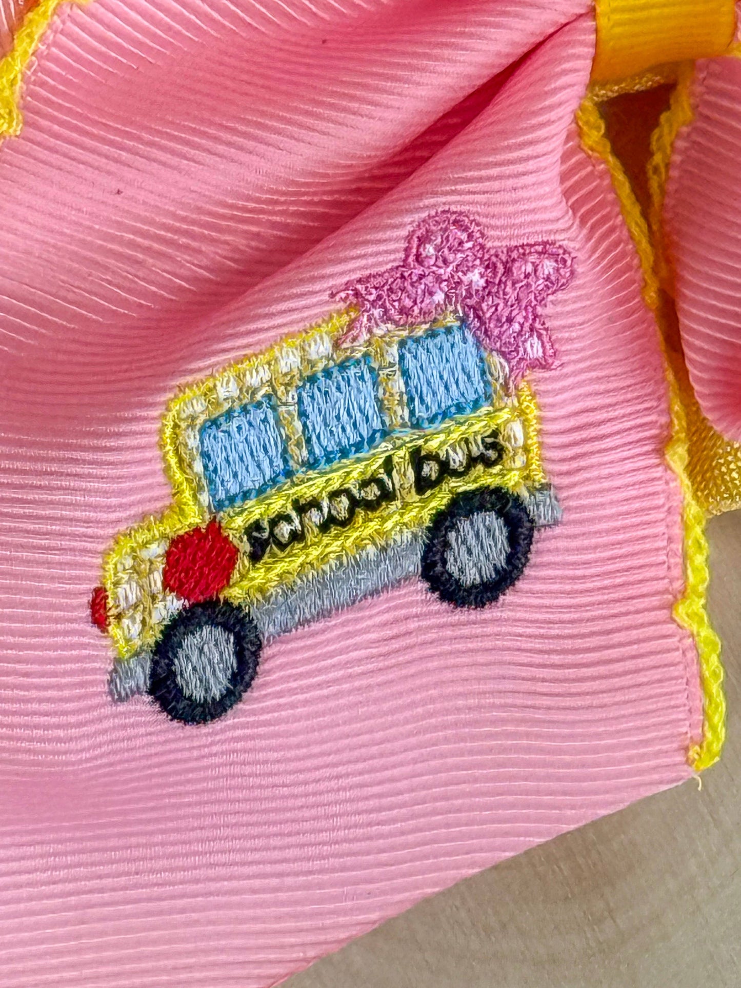 School Bus Hair Bow