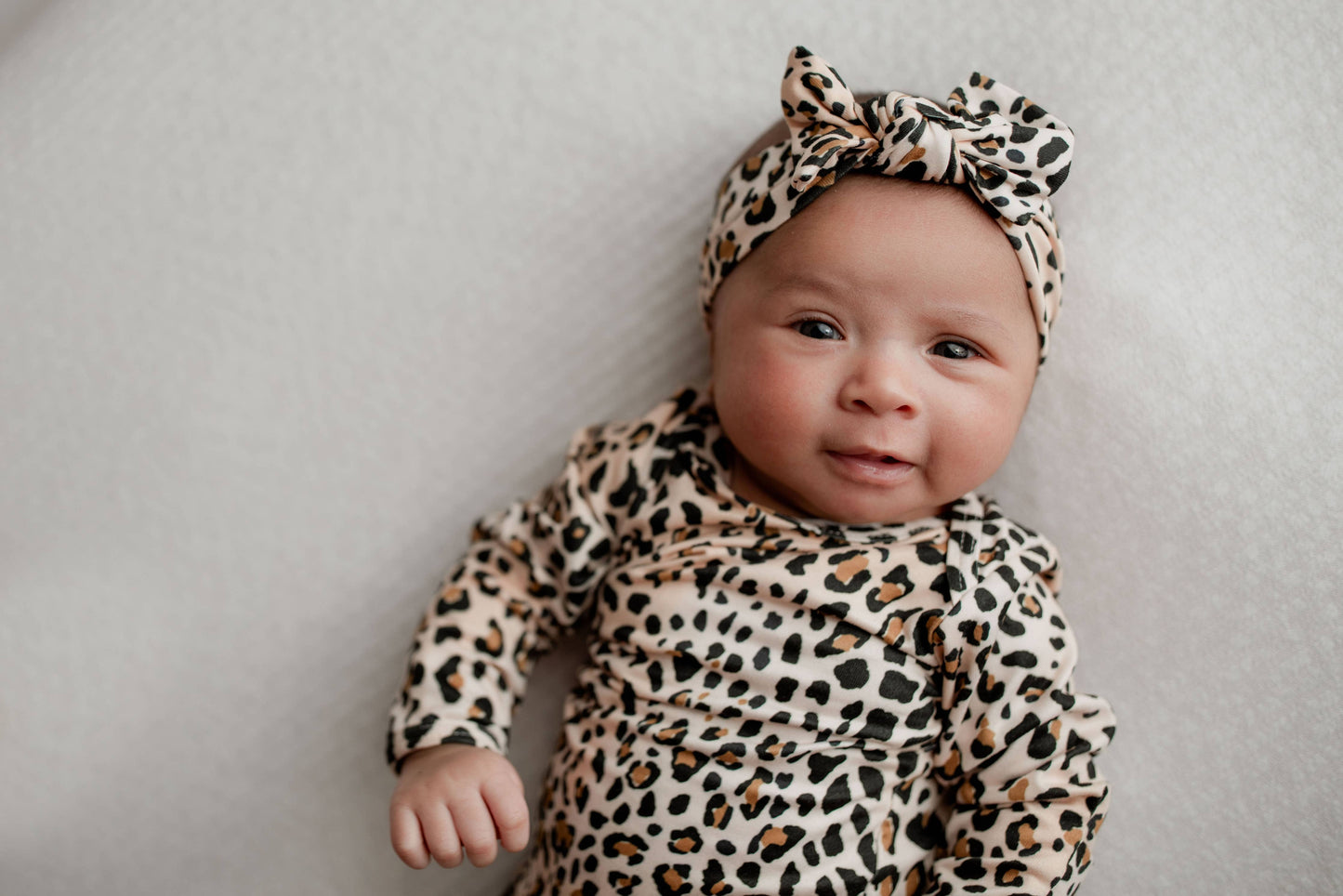 Leopard Knotted Gown and Hat
