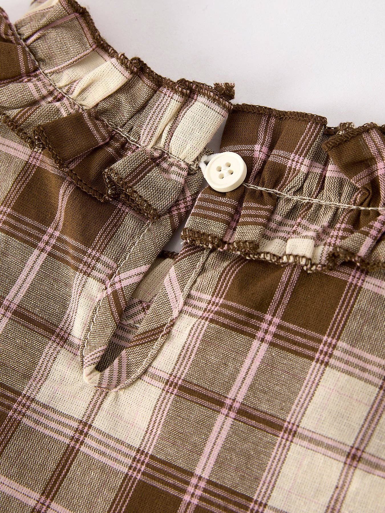 Coffee Pink Plaid Set