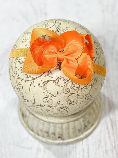 Scalloped Bow-Headband -4.5"