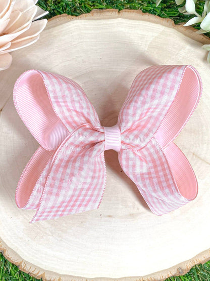 Gingham Hair Bow - 4.5"