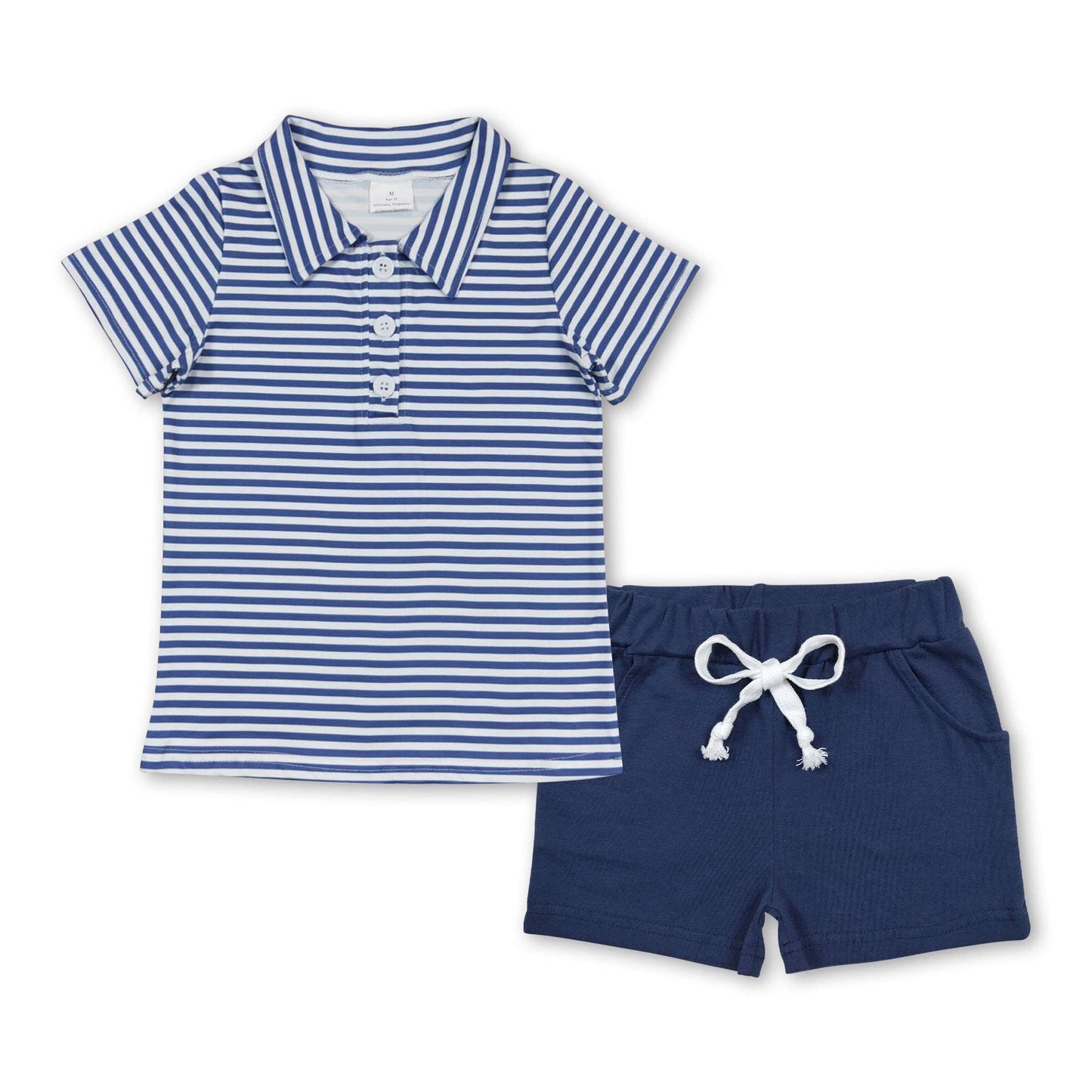 Striped Polo Short Set