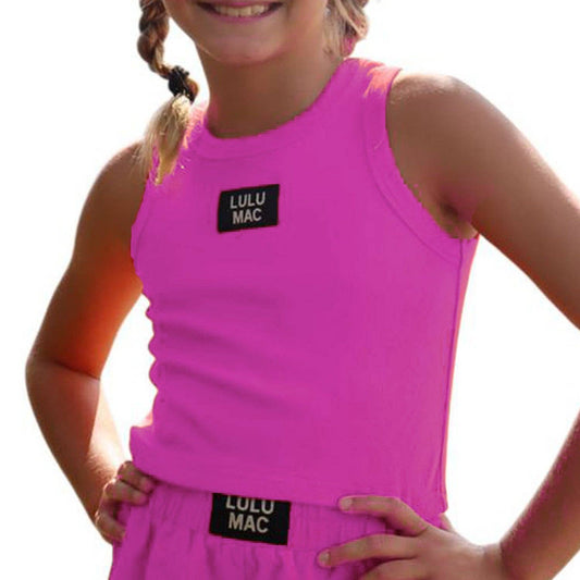 Lulu Mac Hot Pink Ribbed Tank Top