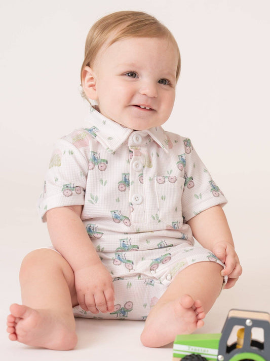Little Tractor Polo Romper