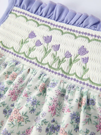 Floral Smocked Bow Dress
