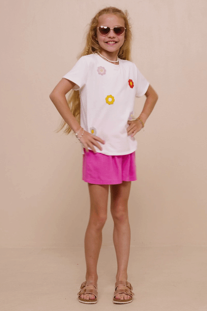Multi Floral Patched Knit Tee