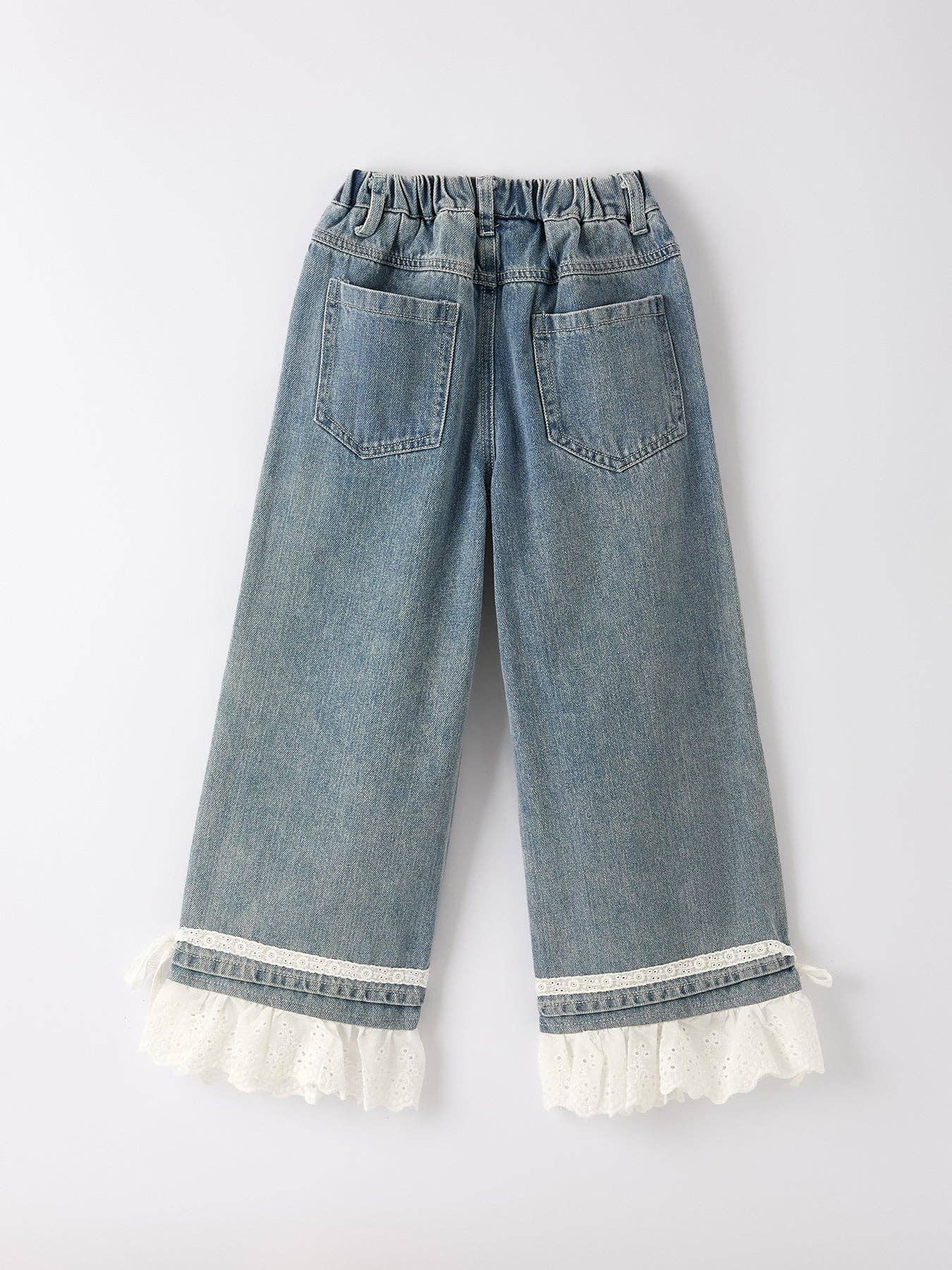 Wide Leg Jeans with Bow