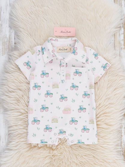 Little Tractor Polo Romper