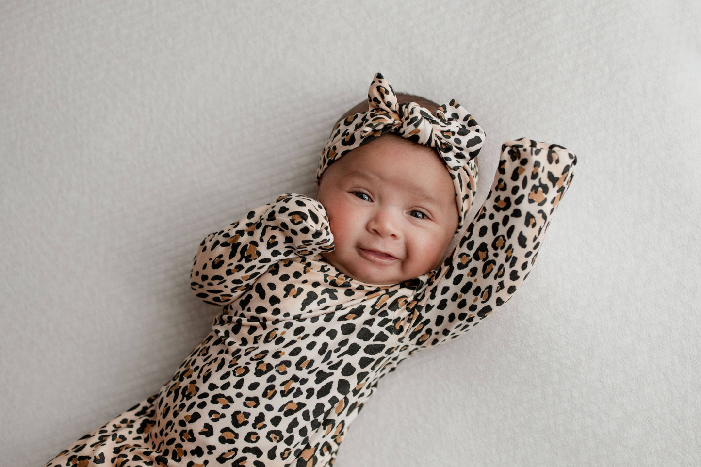 Leopard Knotted Gown and Hat