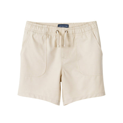 Textured Beige Linen Shorts