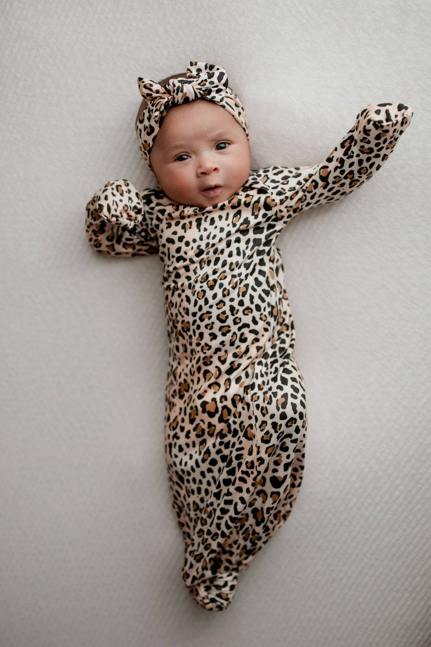Leopard Knotted Gown and Hat