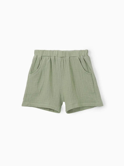 Gauze Color Block Short Set