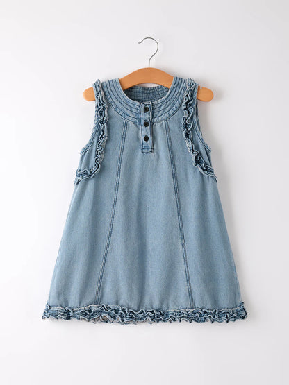 Denim Ruffle Tank Dress