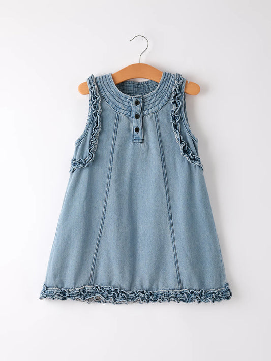 Denim Ruffle Tank Dress
