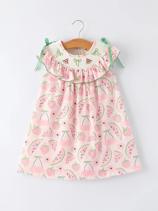 Watermelon Smocked Dress