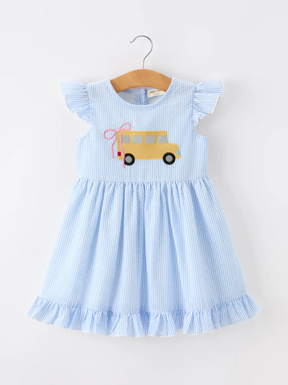 School Bus Seersucker Dress