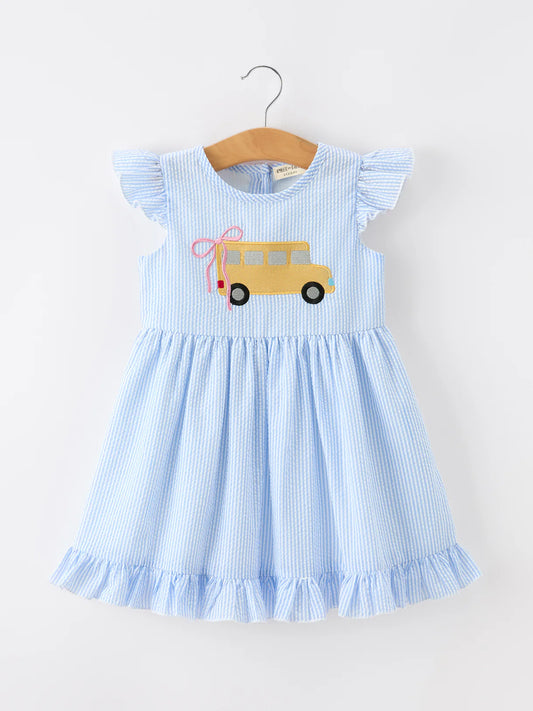 School Bus Seersucker Dress