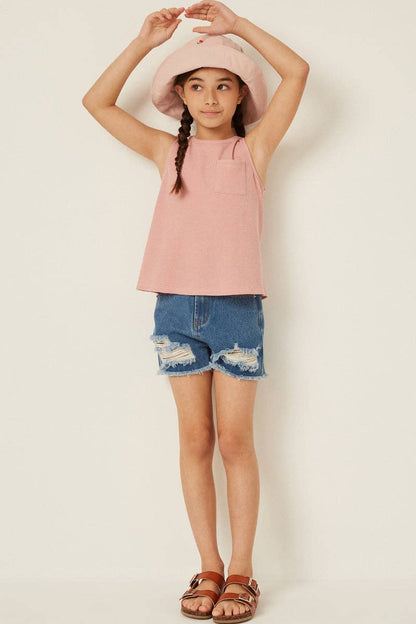 Waffle Knit Pocket Tank
