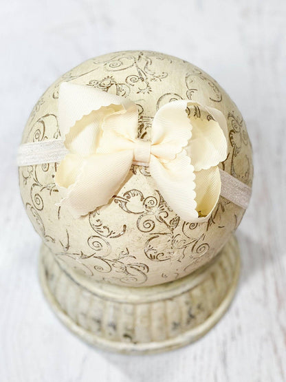 Scalloped Bow-Headband -4.5"