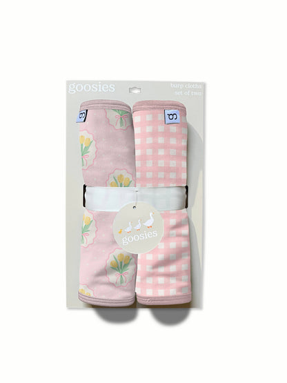 Fancy Tulips Burp Cloth Set