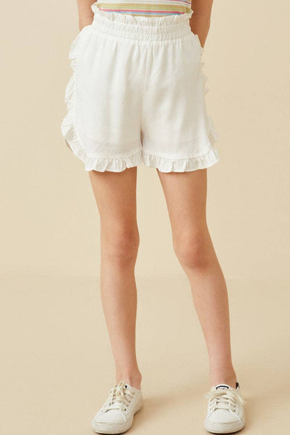 Ruffle Elastic Waist Shorts