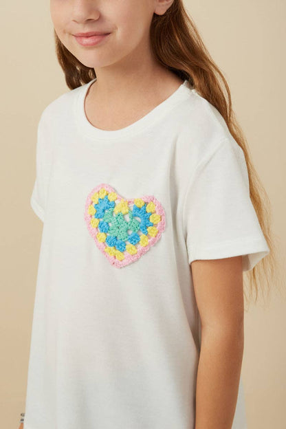Crochet Heart Pocket Tee