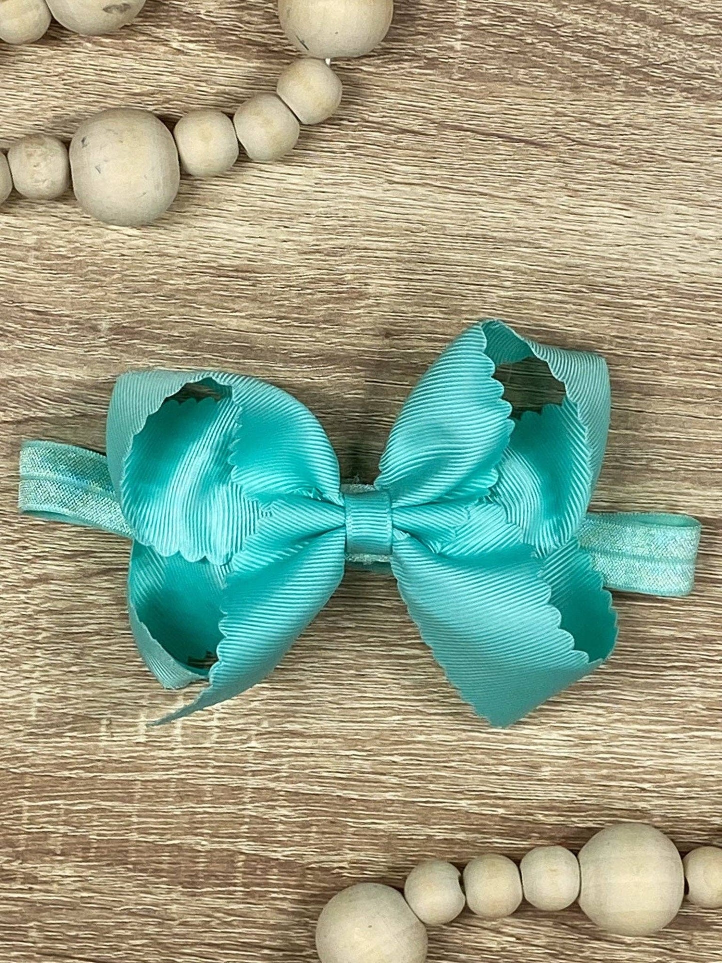 Scalloped Bow-Headband -4.5"