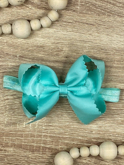 Scalloped Bow-Headband -4.5"