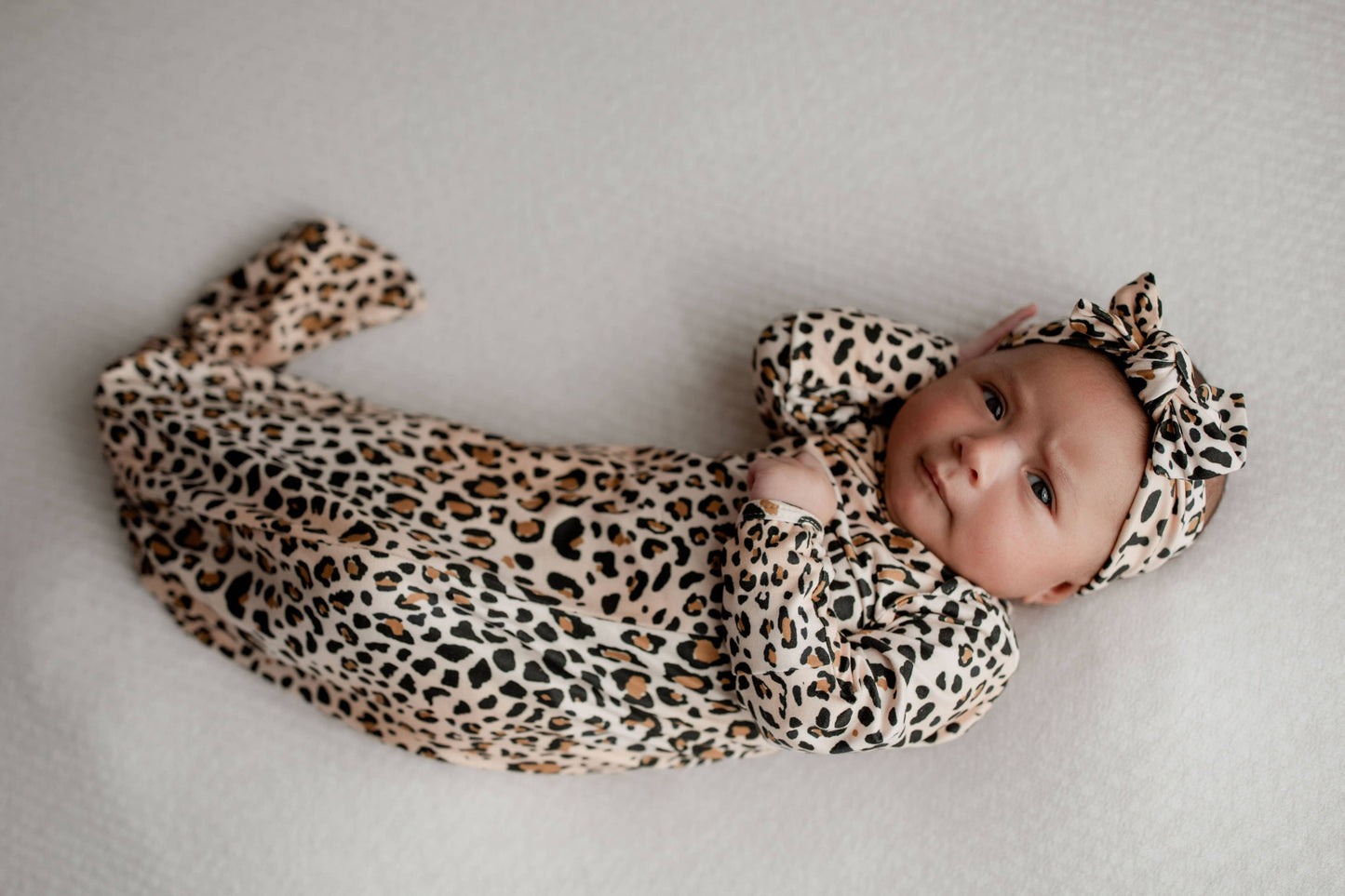 Leopard Knotted Gown and Hat