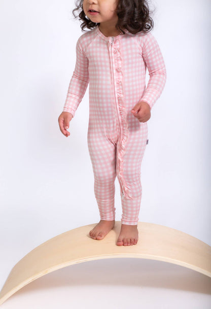 Pink Gingham Ruffle PJs