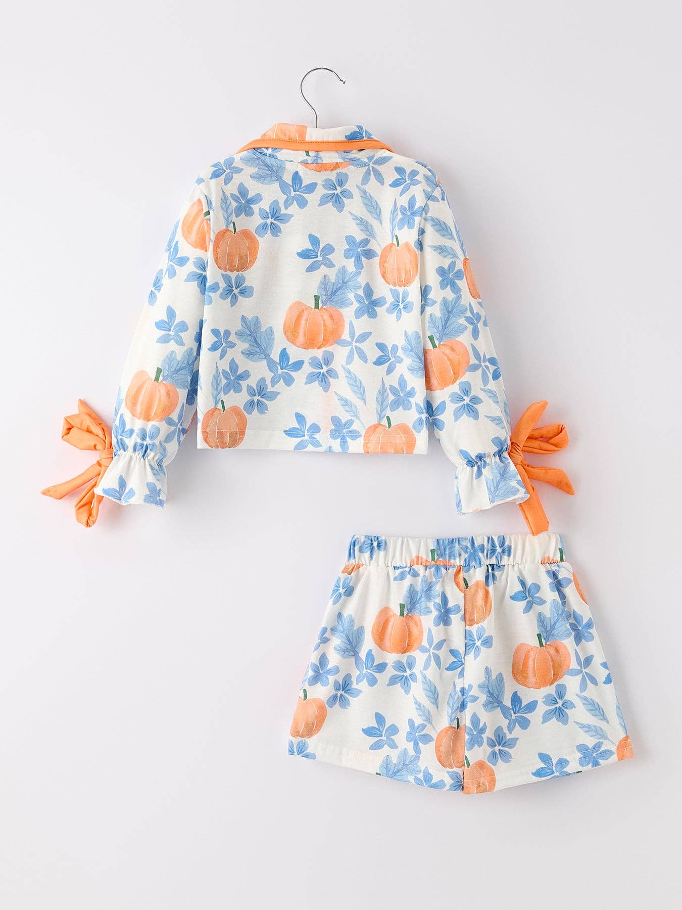 Thanksgiving Day Pumpkin Floral Pajama Set