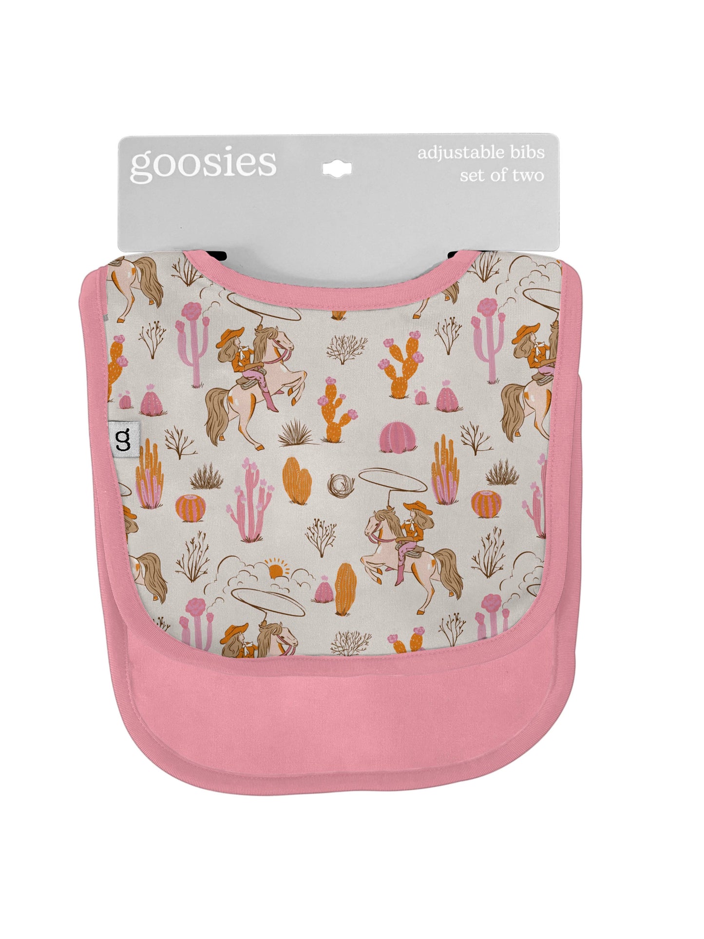 Saddle Up, Cowgirl Toile Bib Set