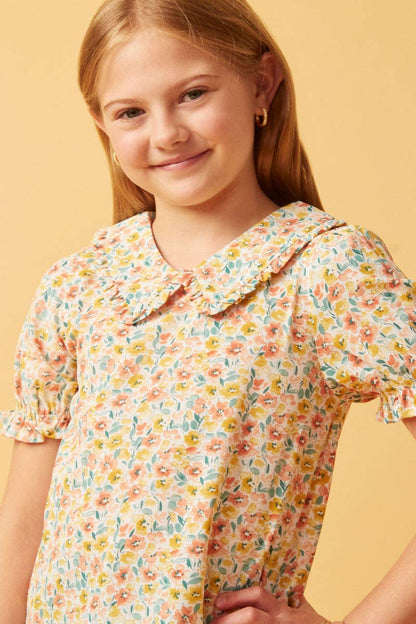 Floral Ruffle Top