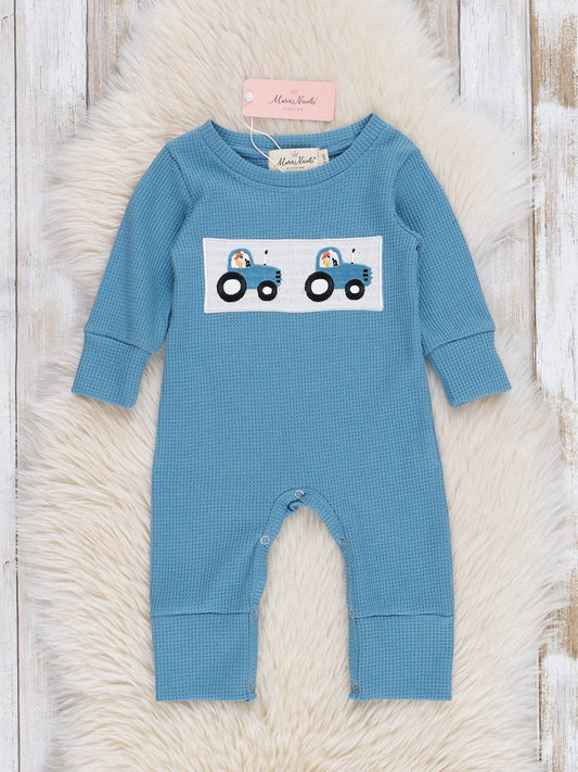 Smocked Tractors Romper