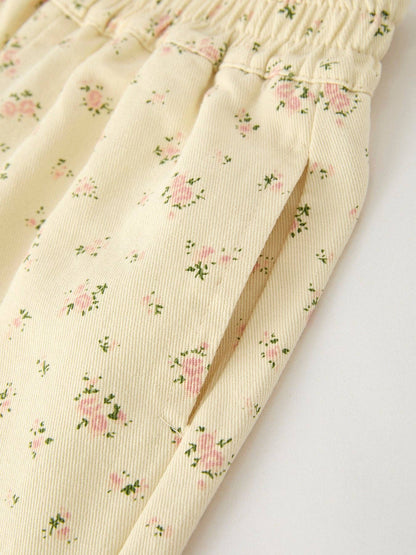 Floral Denim Trousers