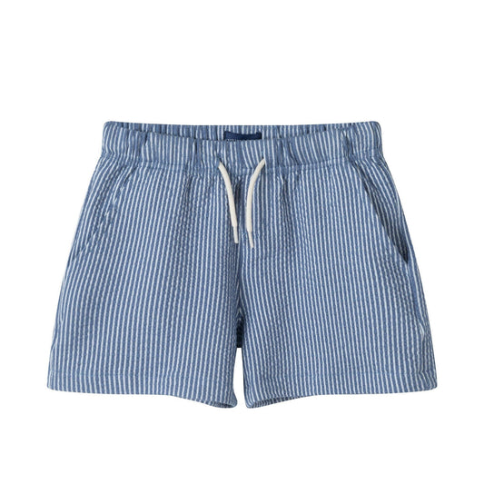 Seersucker Navy Stripe Short
