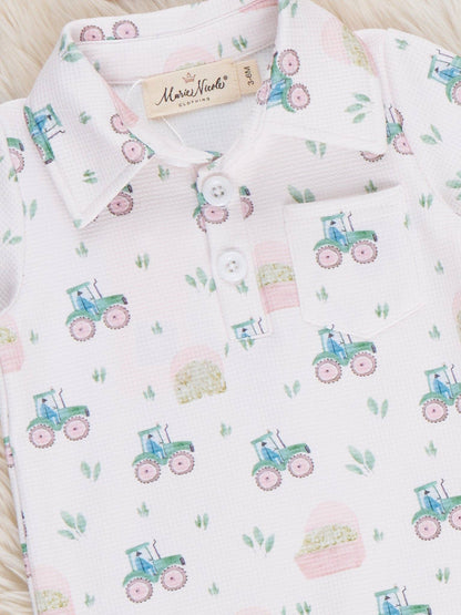 Little Tractor Polo Romper