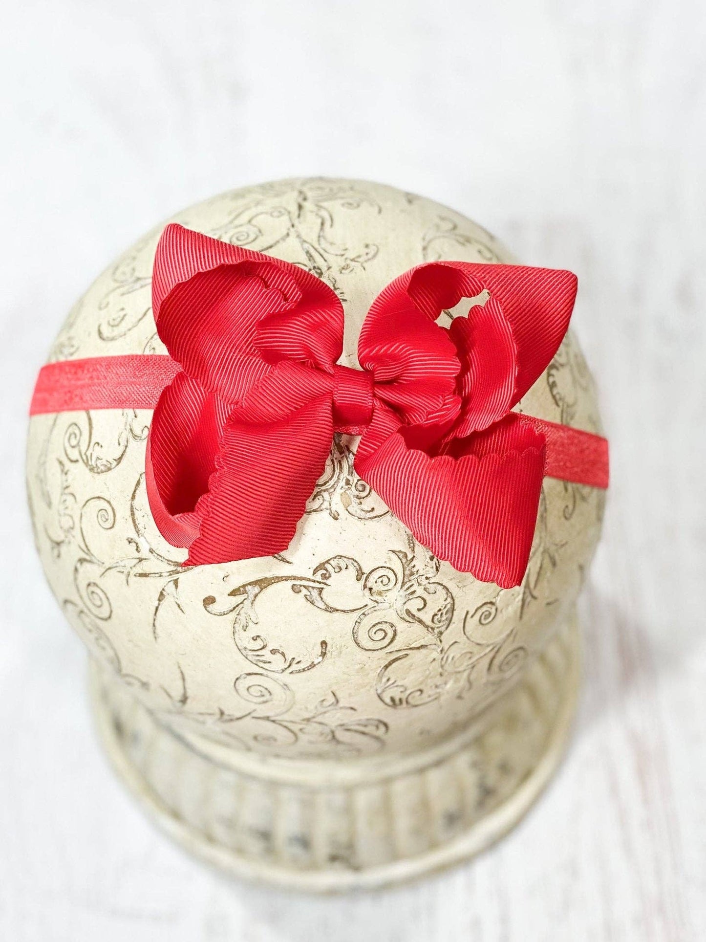 Scalloped Bow-Headband -4.5"