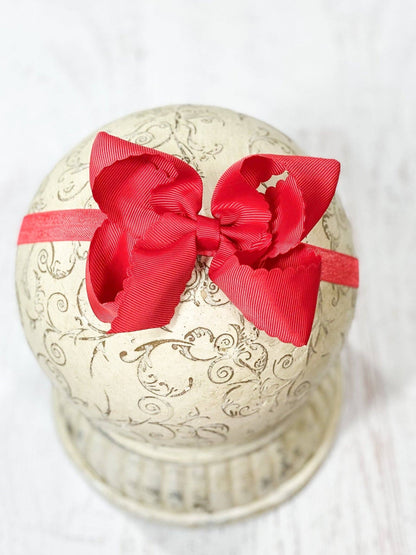 Scalloped Bow-Headband -4.5"