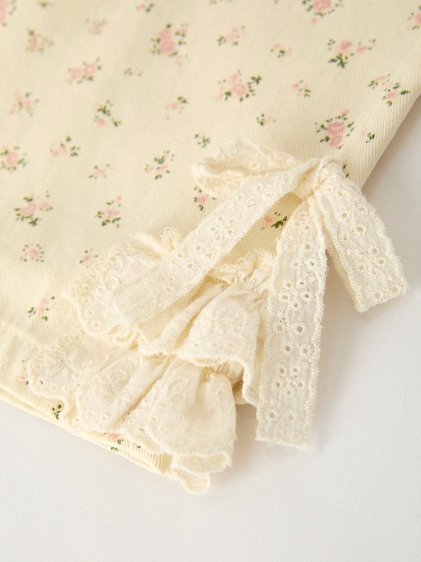 Floral Denim Trousers